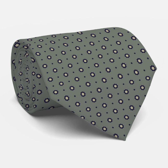classic pattern green neck tie (Rolled)