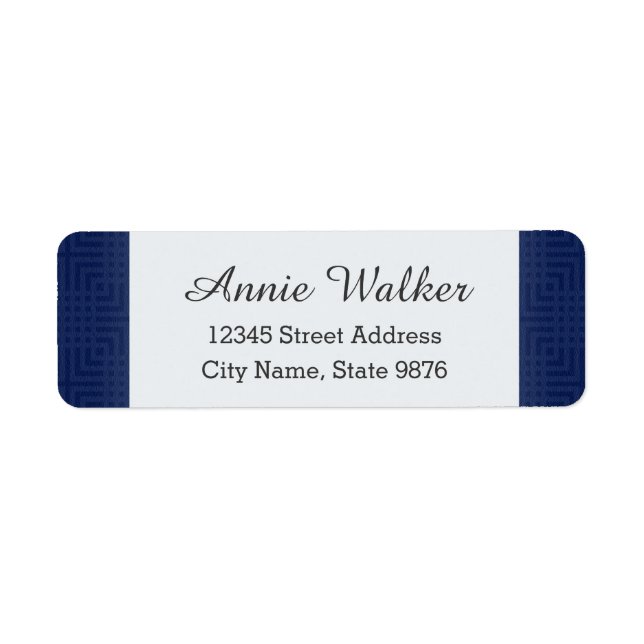 Classic Pattern -Navy Blue- Return Address Label (Front)