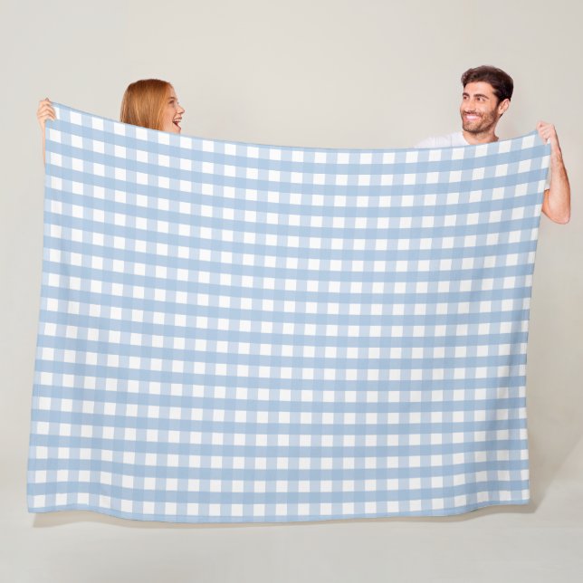 Classic Pattern Of Blue And White Gingham  Fleece Blanket (In Situ)