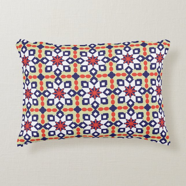 Classic Pattern Ornament,Seamless Geometric Patter Accent Pillow (Front)