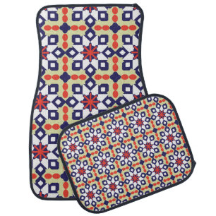 Classic Pattern Ornament,Seamless Geometric Patter Car Floor Mat
