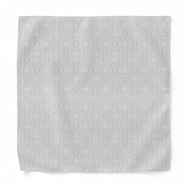 Classic Pattern Silver Gray White Handkerchief Bandana (Front)