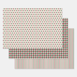 Classic Patterns in Warm Christmas Colors Wrapping Paper Sheets