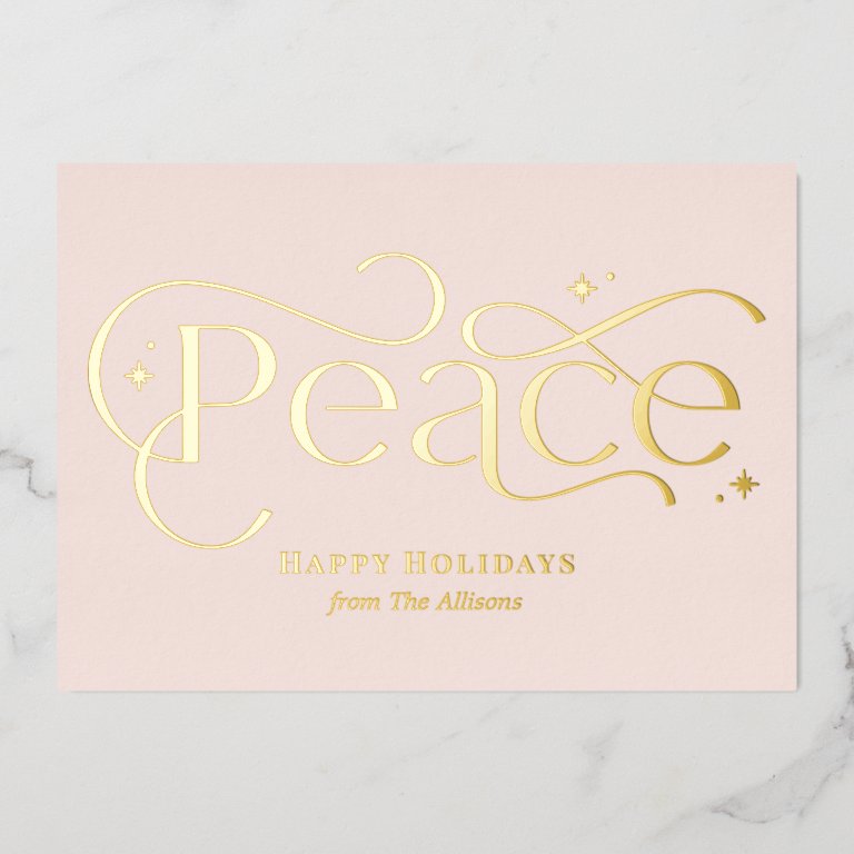 Classic Peace Foil Business Holiday Card