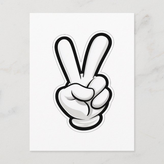 Classic Peace Hand Symbol Icon Postcard (Front)