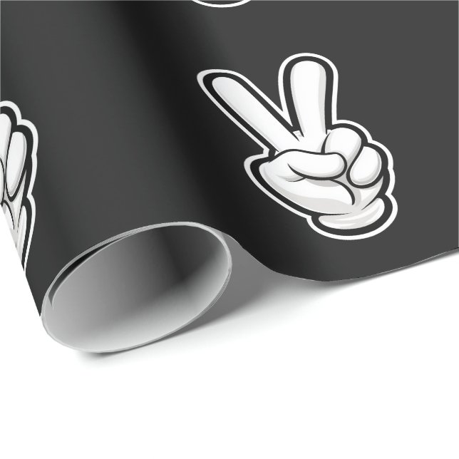 Classic Peace Hand Symbol Icon Wrapping Paper (Roll Corner)