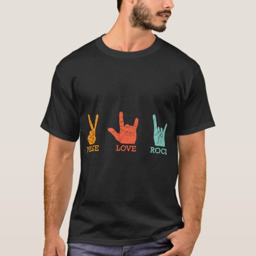 Classic Peace Love Rock Vintage Concert Band Rock  T_Shirt