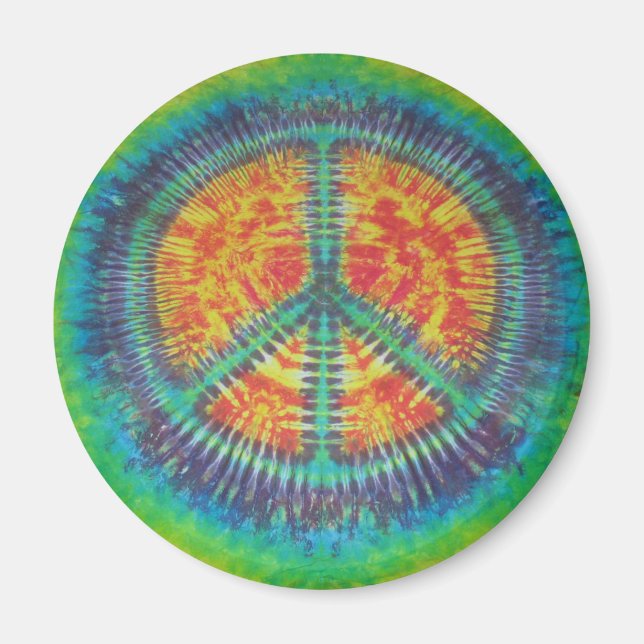Classic Peace Sign Tie Dye Magnets (Front)