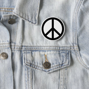 Classic Peace Symbol Button Simple Modern Style