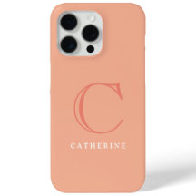 Classic Peach Pink Script Monogram Case-Mate