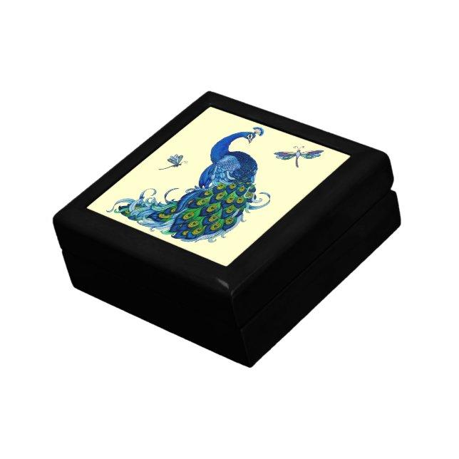 Classic Peacock and Dragonfly Design Gift Box (Side)