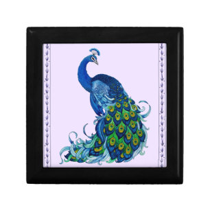 Classic Peacock Design Keepsake Box