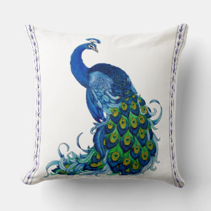 Classic Peacock Design Throw Pillow