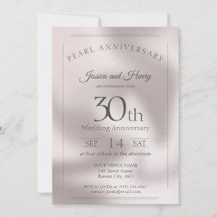 Classic Pearl 30th wedding anniversary Invitation