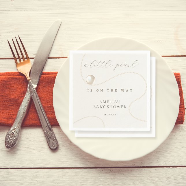Classic Pearl Elegant Baby Shower Napkins (Creator Uploaded)