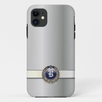 Classic Pearl Silver Monogram Iphone 5 Case by caseplus at Zazzle