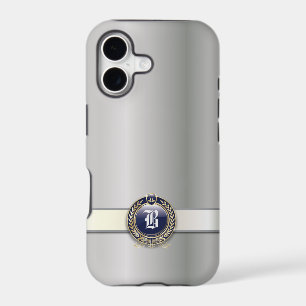 Classic Pearl Silver Monogram iPhone 5 Case