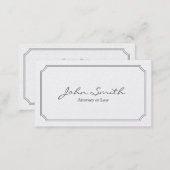 Classic Pearl White Attorney Business Card (Front/Back)