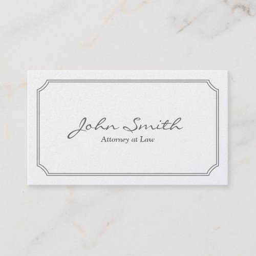 Classic Pearl White Attorney Business Card