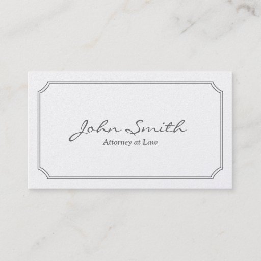 Customizable Classic Pearl White Attorney Business Card