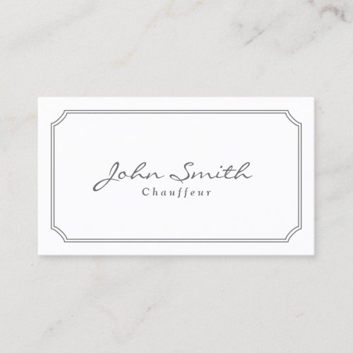Classic Pearl White Chauffeur Business Card