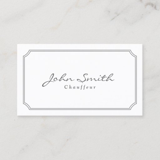 Customizable Classic Pearl White Chauffeur Business Card
