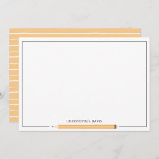 Classic pencil framed stationery back to school note card
