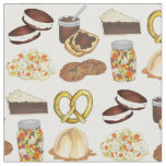 Classic Pennsylvania PA Dutch Amish Food Dishes Fabric