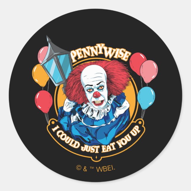 Classic Pennywise - I Could Just Eat You Up Round Sticker (Front)