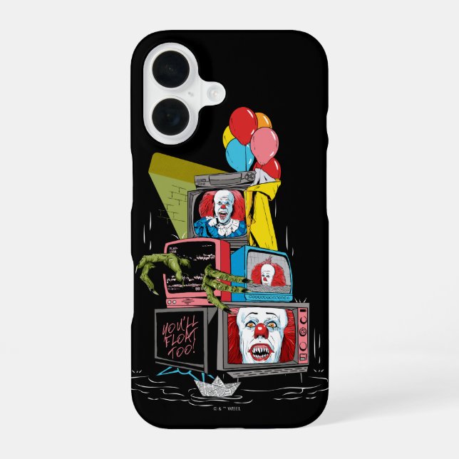 Classic Pennywise TV Stack - You'll Float Too Iphone Case (Back)