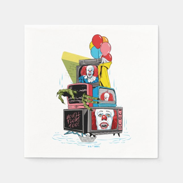 Classic Pennywise TV Stack - You'll Float Too Napkins (Front)