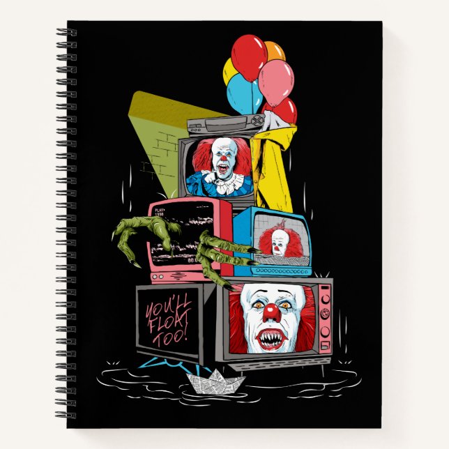 Classic Pennywise TV Stack - You'll Float Too Notebook (Front)