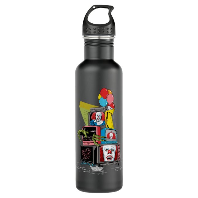 Classic Pennywise TV Stack - You'll Float Too Stainless Steel Water Bottle (Front)