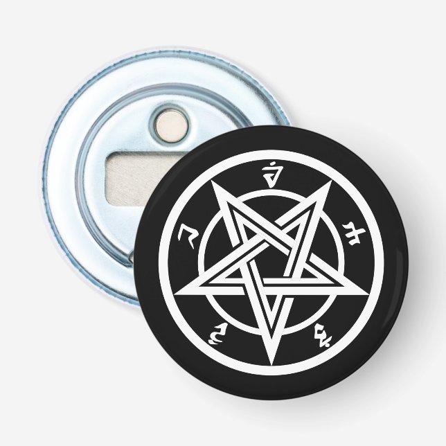 Classic pentagram symbol bottle opener (Front)