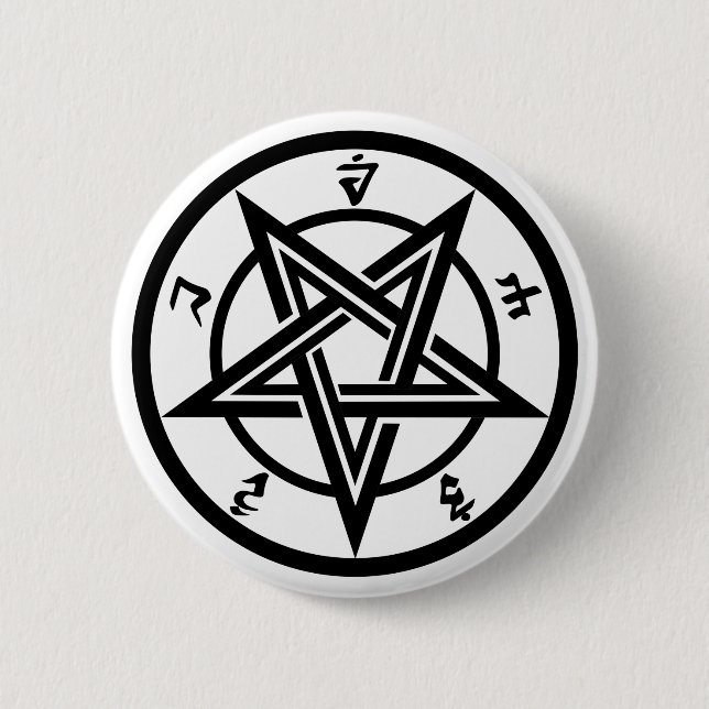 Classic pentagram symbol button (Front)