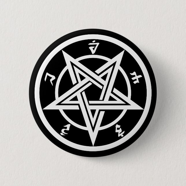 Classic pentagram symbol button (Front)