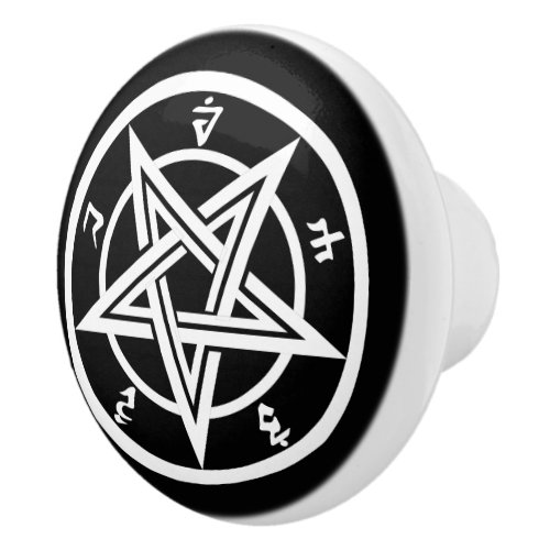 Classic pentagram symbol ceramic knob