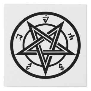 Classic pentagram symbol faux canvas print