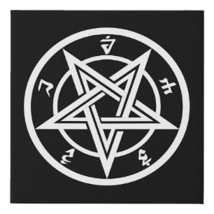 Classic pentagram symbol faux canvas print