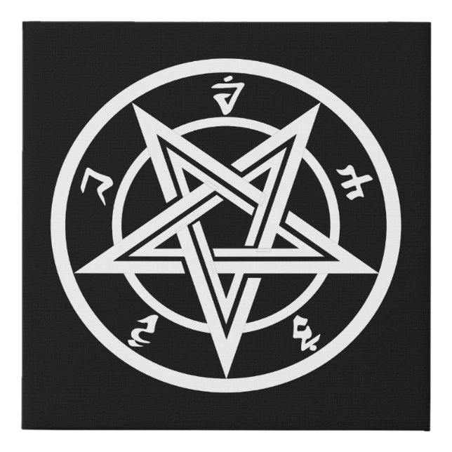 Classic pentagram symbol faux canvas print (Front)