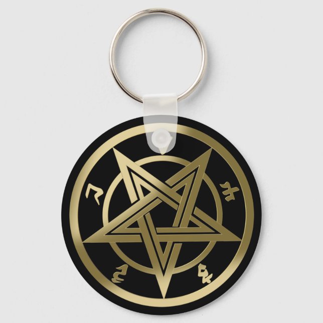 Classic pentagram symbol keychain (Front)