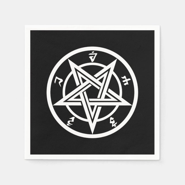 Classic pentagram symbol napkins (Front)