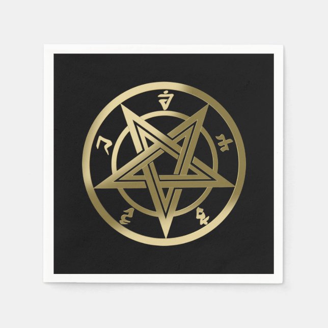 Classic pentagram symbol napkins (Front)