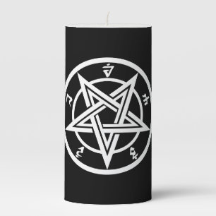 Classic pentagram symbol pillar candle