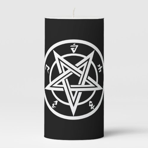 Classic pentagram symbol pillar candle
