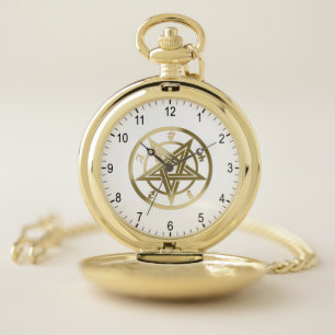 Classic pentagram symbol pocket watch