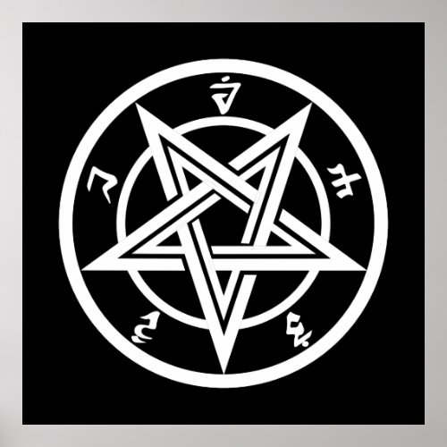 Classic pentagram symbol poster