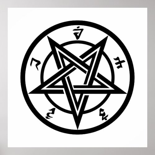 Classic pentagram symbol poster