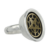 Classic pentagram symbol ring (Side)