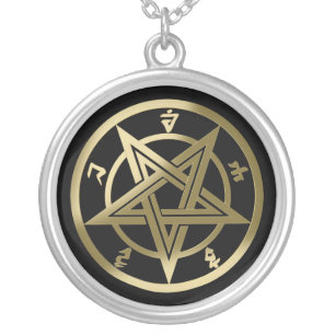 Classic pentagram symbol silver plated necklace